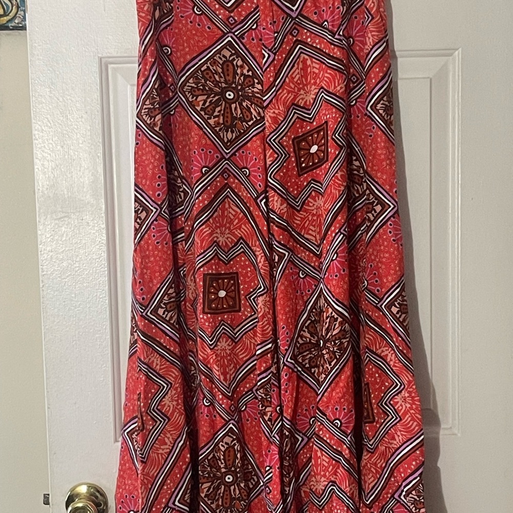 Anthropologie Skirted Wide Leg Retro Red Pants Trousers Size 6